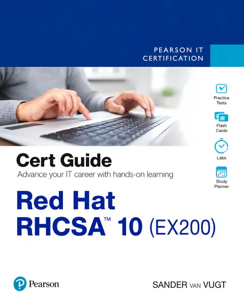 Cover of Red Hat RHCSA 10 Cert Guide - EX200 1