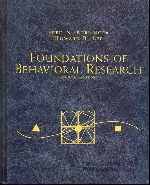 Cover of Foundations of Behavioral Research