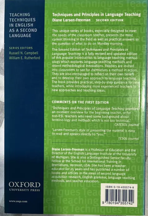 Cover of Techniques and Principles in Language Teaching, Second Edition