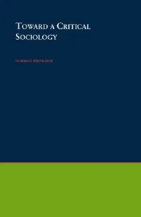 Cover of Toward a Critical Sociology