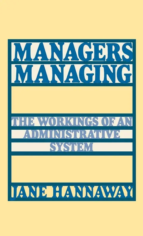 Cover of Managers Managing