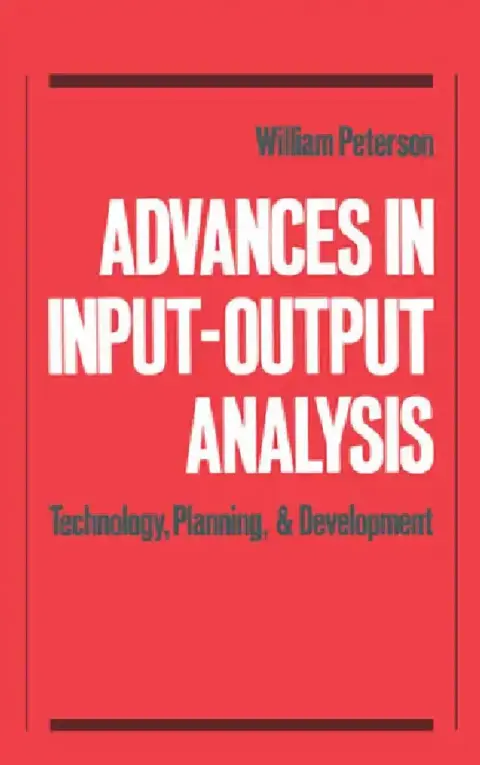 Cover of Advances in Input-Output Analysis