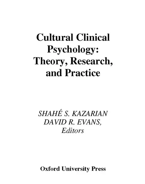 Cover of Cultural Clinical Psychology