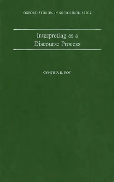 Cover of Interpreting as a Discourse Process