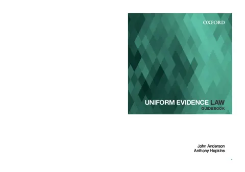 Cover of Uniform Evidence Law Guidebook