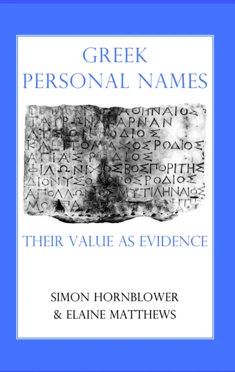 Cover of Greek Personal Names