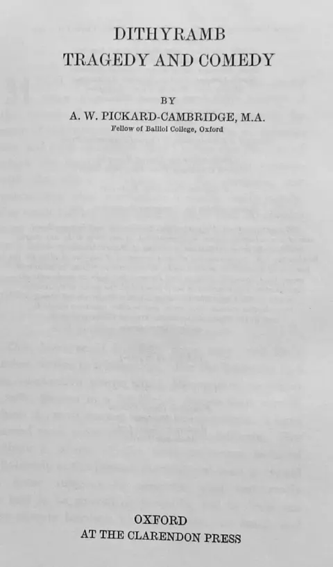 Cover of Dithyramb Tragedy and Comedy