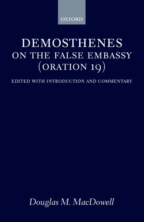 Cover of On the False Embassy (Oration 19)