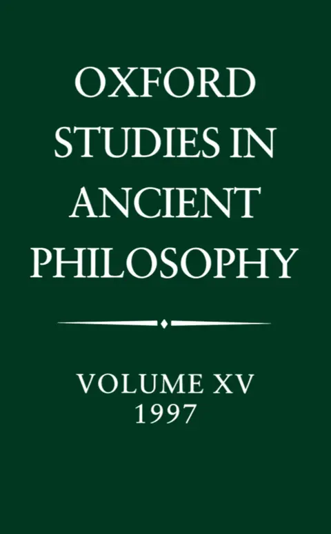 Cover of Oxford Studies in Ancient Philosophy