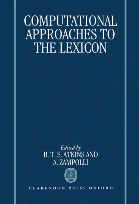 Cover of Computational Approaches to the Lexicon
