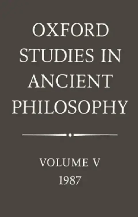 Cover of Oxford Studies in Ancient Philosophy