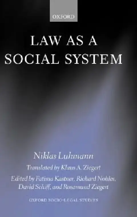 Cover of Law as a Social System