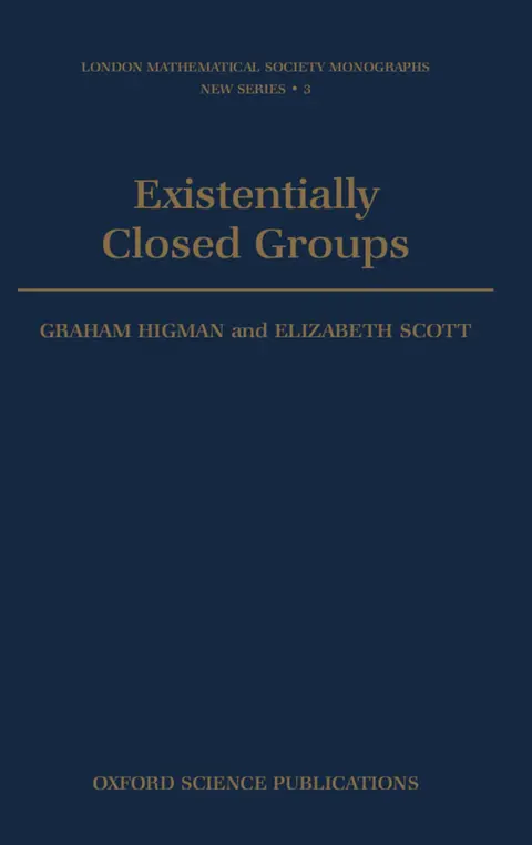 Cover of Existentially Closed Groups