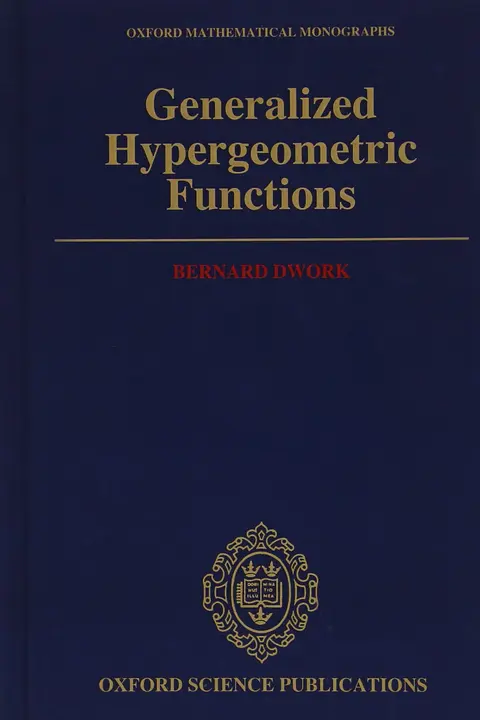 Cover of Generalized Hypergeometric Functions