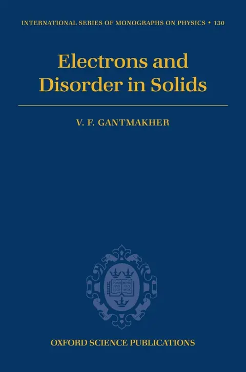 Cover of Electrons and Disorder in Solids