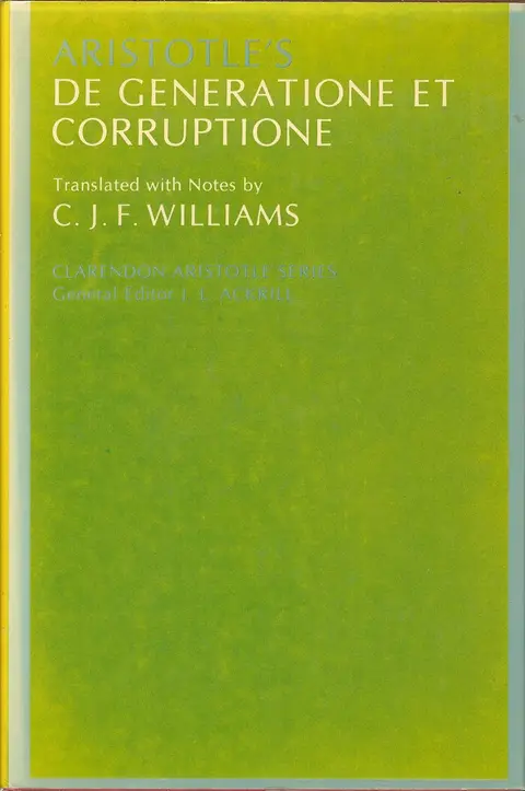 Cover of Aristotle's De Generatione et Corruptione