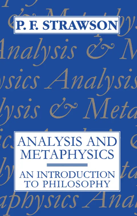 Cover of Analysis and Metaphysics
