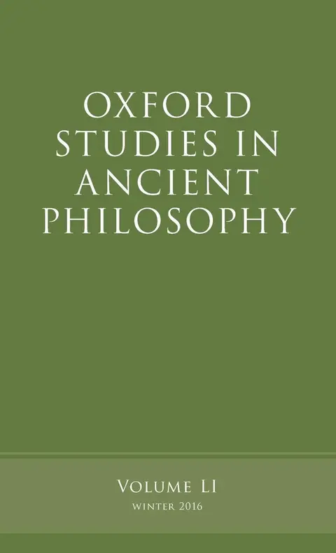 Cover of Oxford Studies in Ancient Philosophy, Volume 51