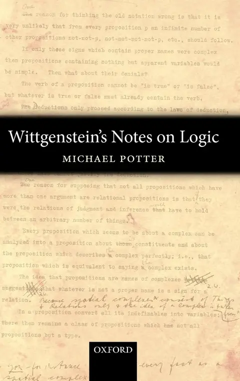 Cover of Wittgenstein's Notes on Logic