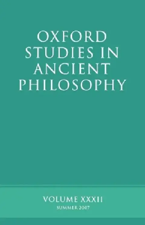 Cover of Oxford Studies in Ancient Philosophy XXXII