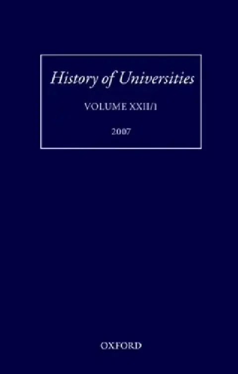 Cover of History of Universities, Volume XXII/1
