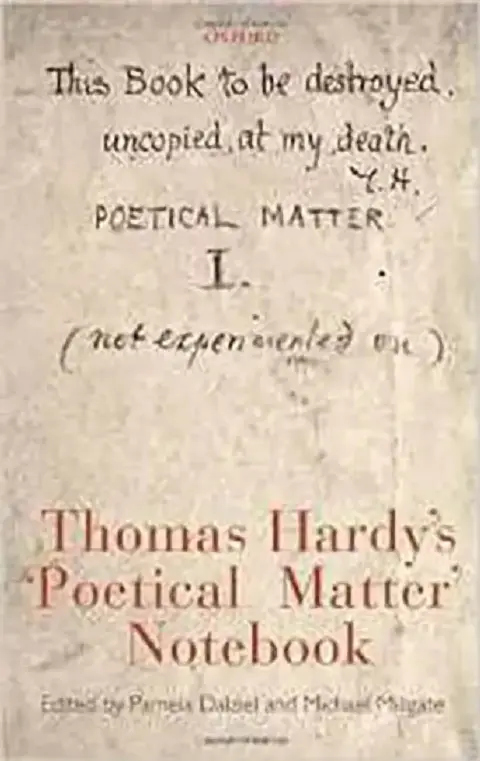 Cover of Thomas Hardy'S 'Poetical Matter' Notebook