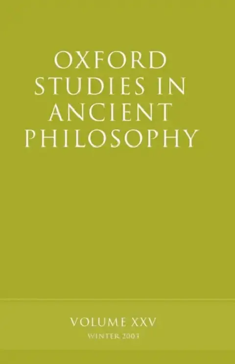 Cover of Oxford Studies in Ancient Philosophy