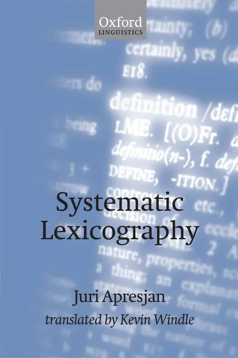 Cover of Systematic Lexicography