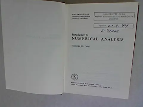 Cover of Introduction to Numerical Analysis