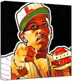 Cover of Fabolous - Pop Art Print (Multicolour; Black Background) 30 x 30 x 2 cm Medium Square Deep Box Canvas