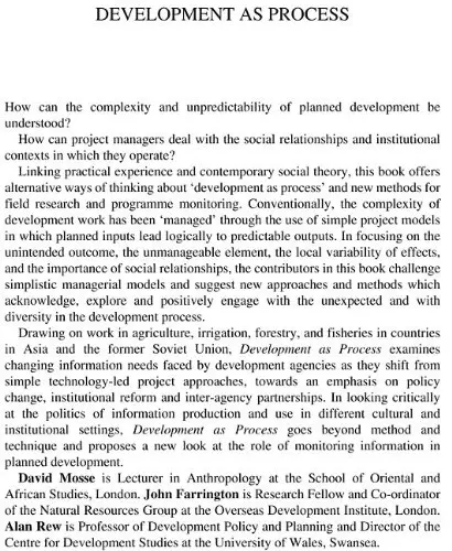 Cover of Development as Process