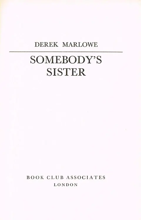 Cover of Somebody's Sister