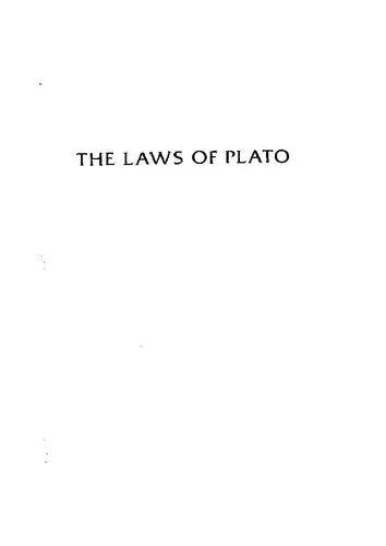 Cover of The Laws of Plato