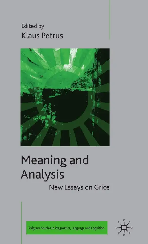 Cover of Meaning and Analysis