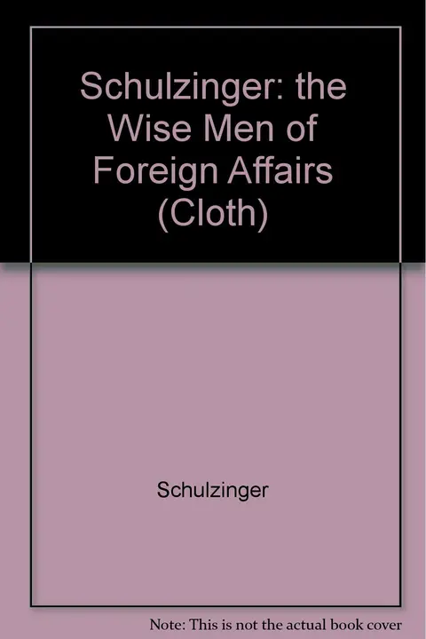 Cover of Schulzinger