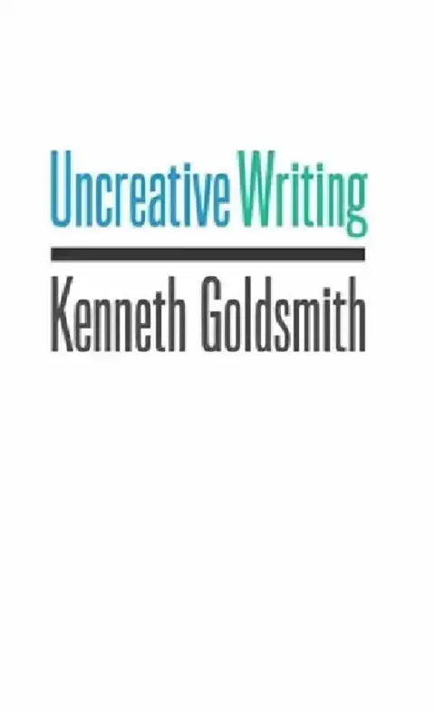 Cover of Uncreative Writing