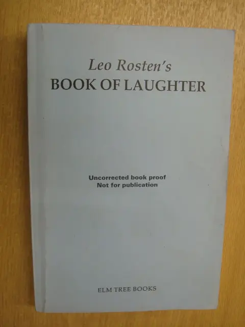 Cover of Leo Rosten's Book of Laughter