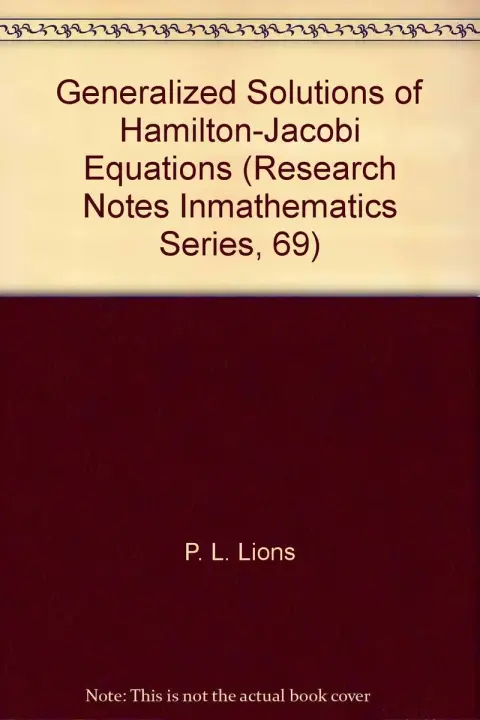 Cover of Generalized Solutions of Hamilton-Jacobi Equations