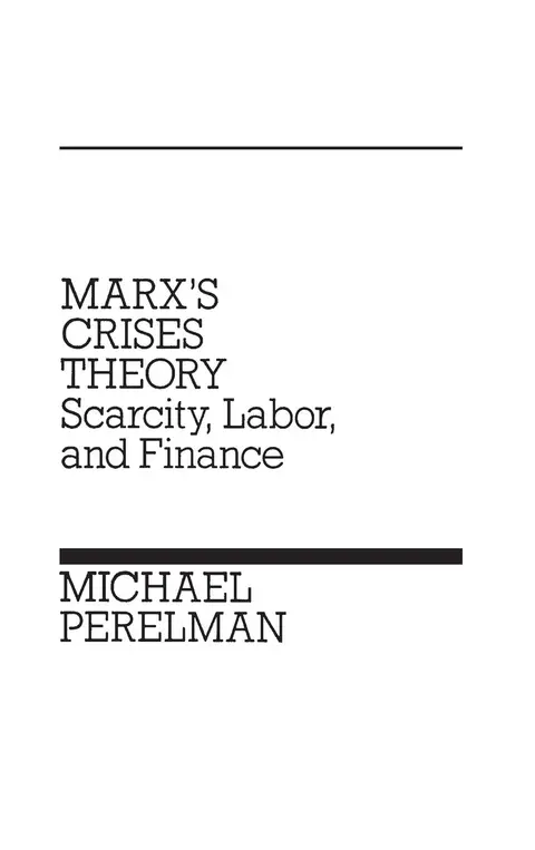Cover of Marx's Crises Theory