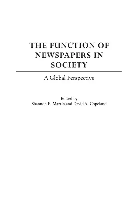 Cover of The Function of Newspapers in Society