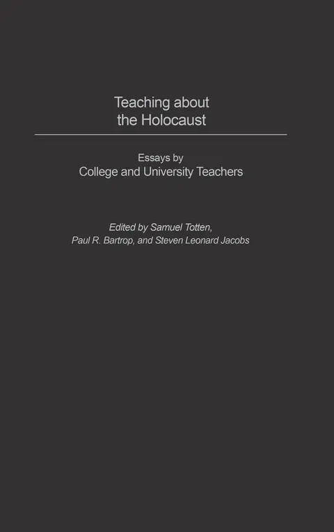 Cover of Teaching about the Holocaust