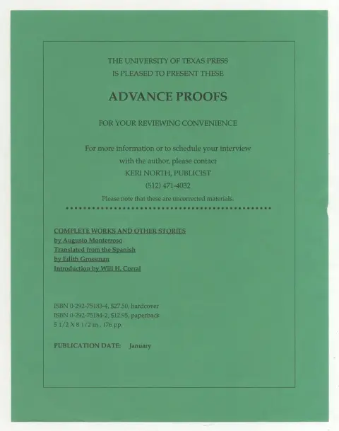 Cover of "Complete Works" and Other Stories