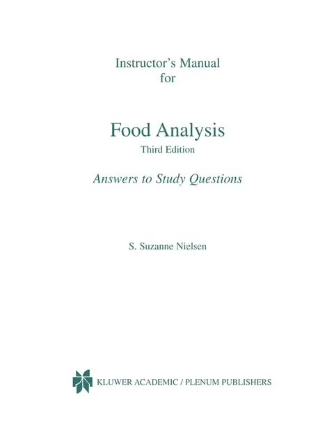 Cover of Food Analysis
