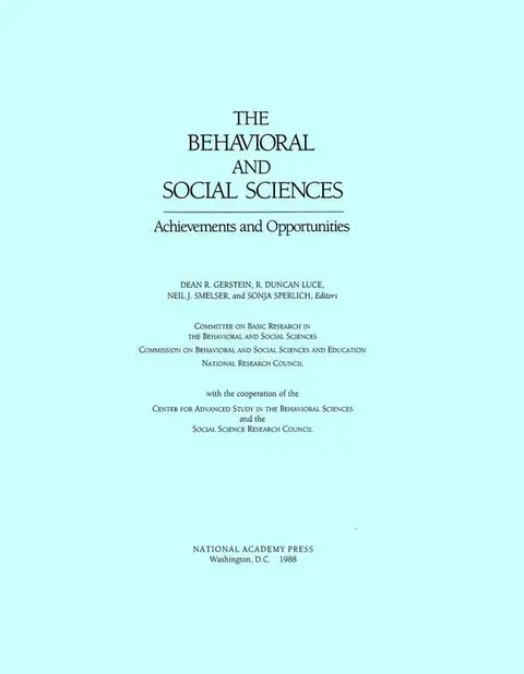 Cover of Behavioral and Social Sciences