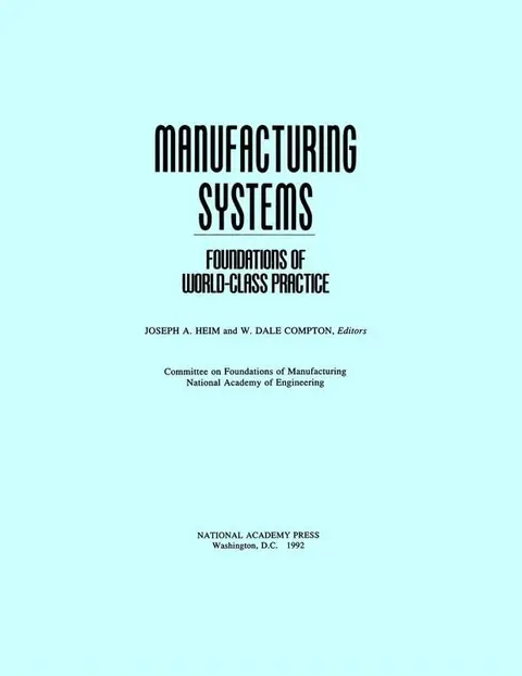 Cover of Manufacturing Systems