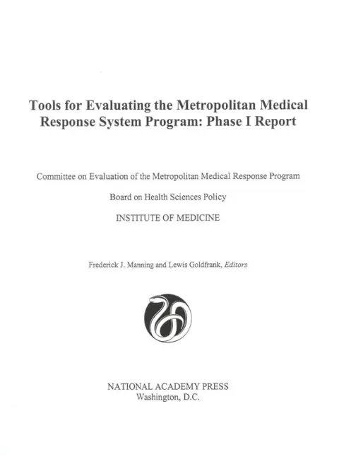 Cover of Tools for Evaluating the Metropolitan Medical Response System Program
