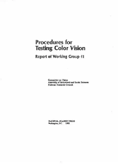 Cover of Procedures for Testing Color Vision
