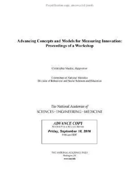 Cover of Advancing Concepts and Models for Measuring Innovation