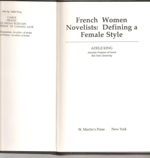 Cover of French Women Novelists