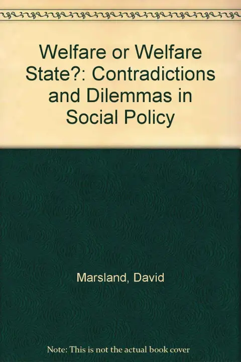 Cover of Welfare or Welfare State?
